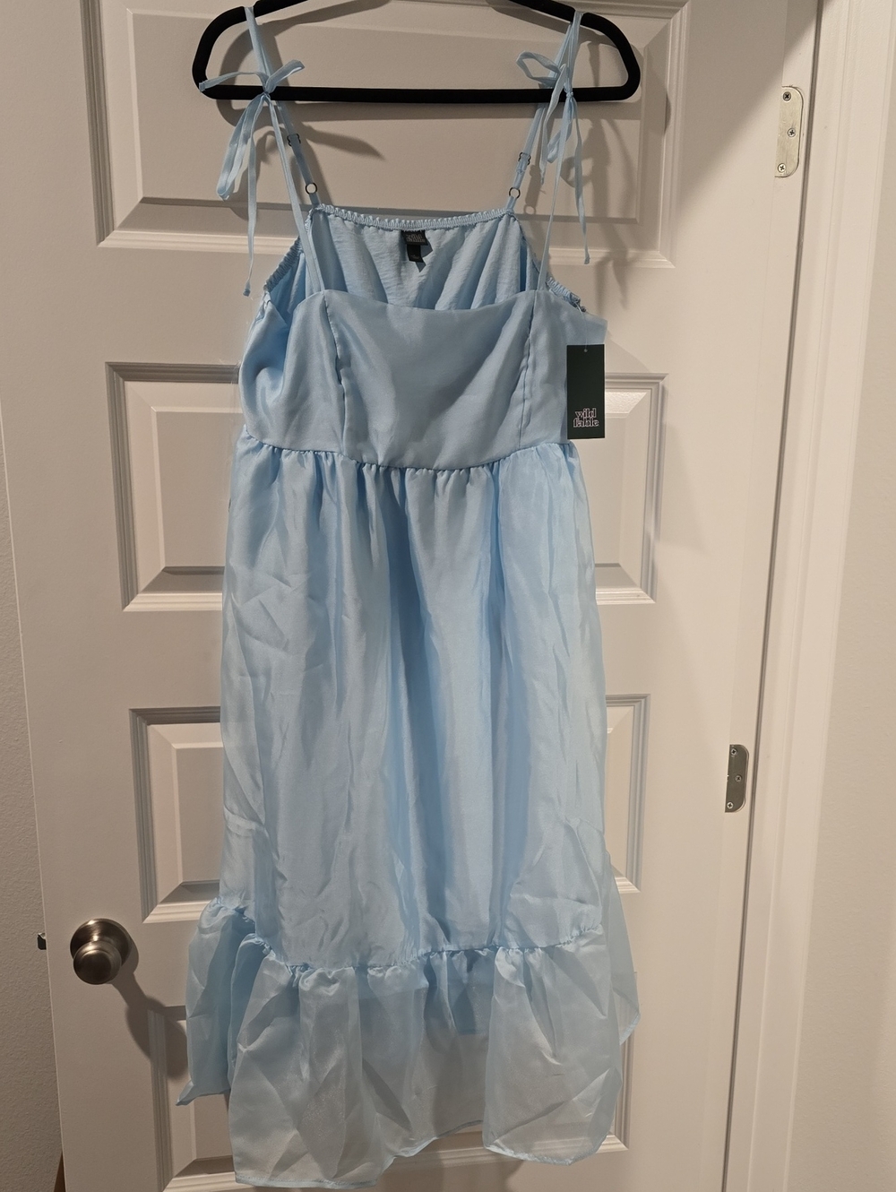 Wild FableLight Blue Tie-Strap  Dress